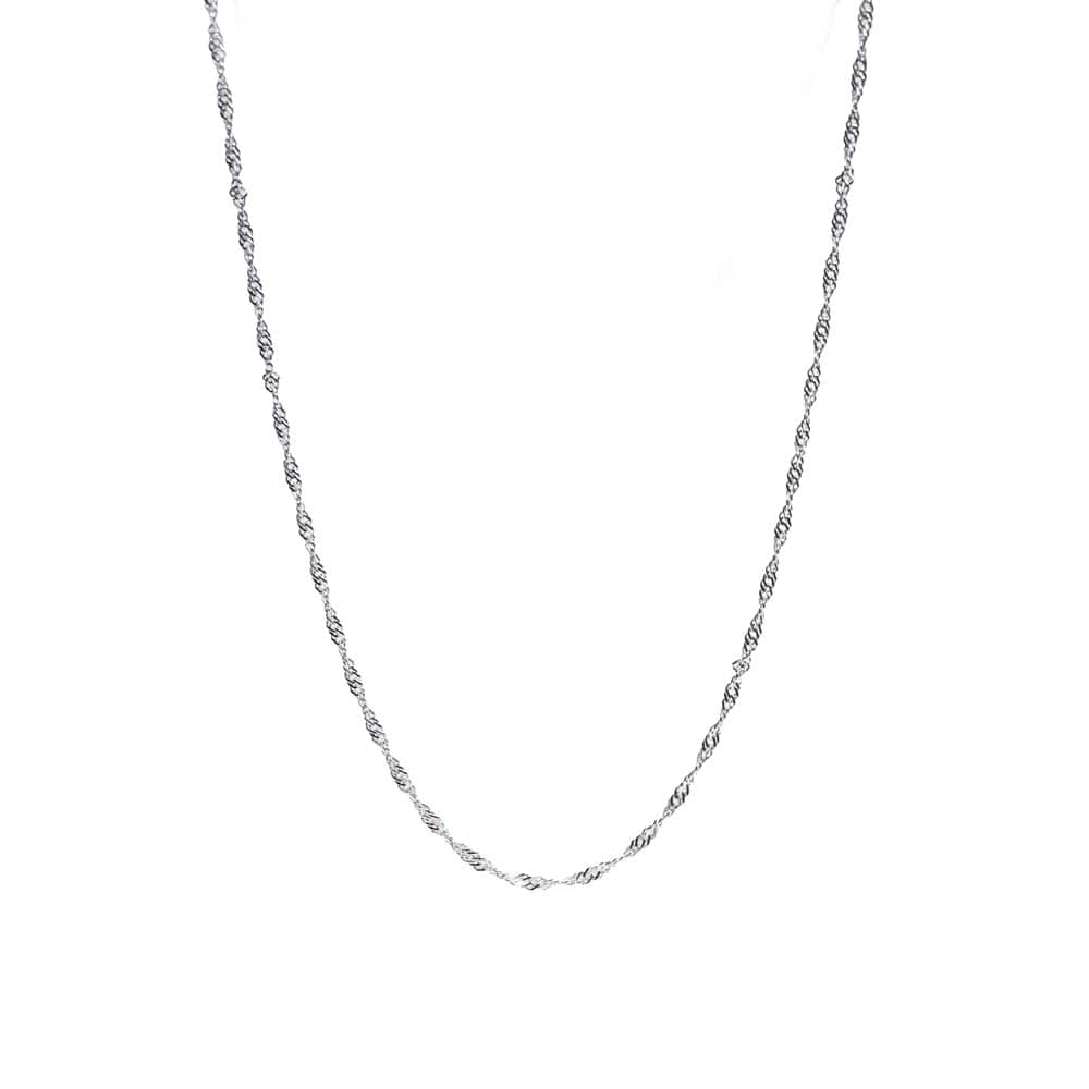 Italian Silver Chain-55cm Singapore Twist 01 Lobster Clasp 1.6mm Thick ...