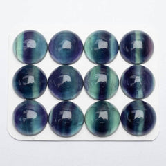 Cabochon 20mm Green Fluorite Round Cab Yau Shing Gems 00029446