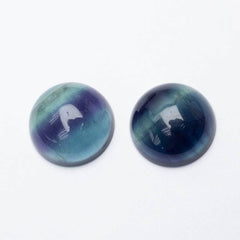 Cabochon 20mm Green Fluorite Round Cab Yau Shing Gems 00029446