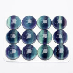 Cabochon 20mm Green Fluorite Round Cab Yau Shing Gems 00029446