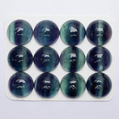Cabochon 20mm Green Fluorite Round Cab Yau Shing Gems 00029446