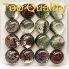 Cabochon Green Phantom Crystal Round Cab Yau Shing Gems