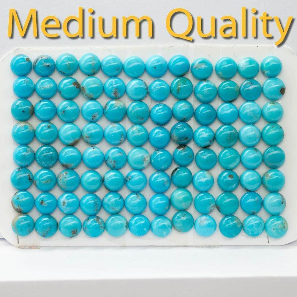 Cabochon Kingman Blue Turquoise Round Cab Yau Shing Gems