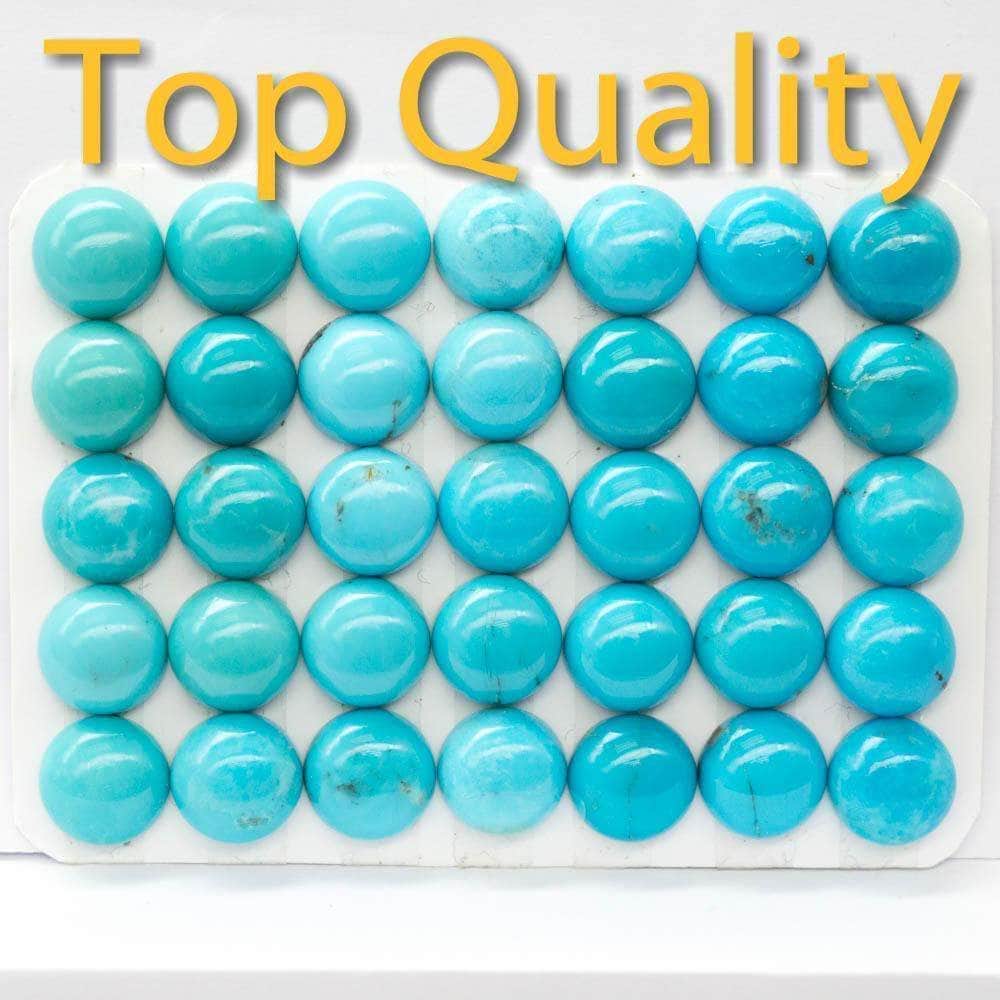 Cabochon Kingman Blue Turquoise Round Cab Yau Shing Gems