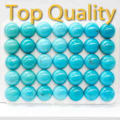 Cabochon Kingman Blue Turquoise Round Cab Yau Shing Gems